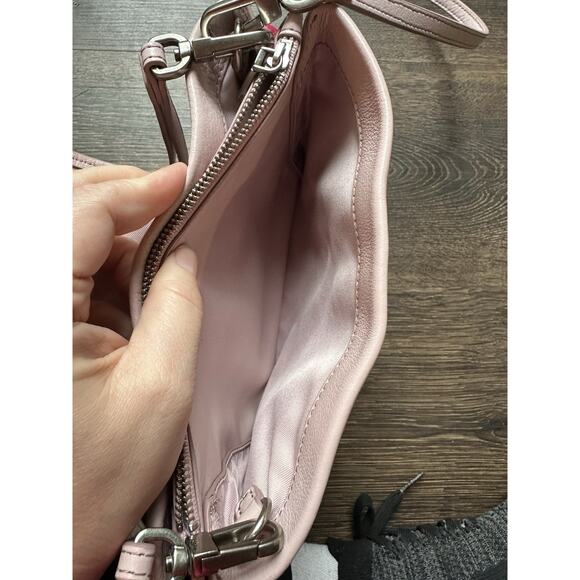 FOSSIL CARLY ZB7560 Convertible Crossbody Pink Leather MINI Bag Clutch Wristlet - Picture 8 of 16